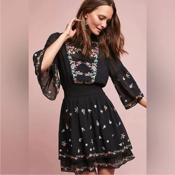 NWT Anthropologie Maeve Embroidered Floral Dress - Picture 11 of 13